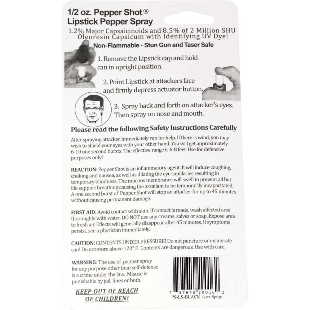 Pepper Shot 1.2% MC 1/2 oz Lipstick Pepper Sprays - Image 4